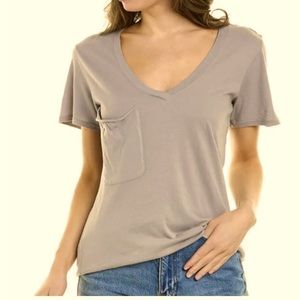 Bobi boyfriend v neck T-shirt in steel size small